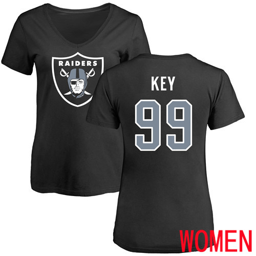 Oakland Raiders Black Women Arden Key Name and Number Logo NFL Football #99 T Shirt->women nfl jersey->Women Jersey